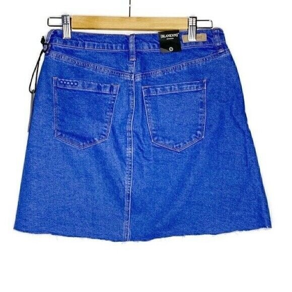 NEW BLANKNYC Skirt Size 27 Women's Denim High Rise Cutoff Blue Mini MSRP $88 - Picture 4 of 7